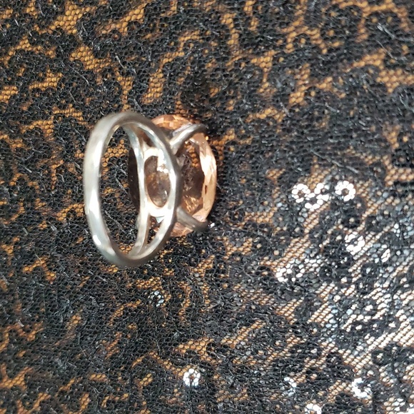 Genuine Morganite and Sterling Silver ring stamped - Picture 5 of 6